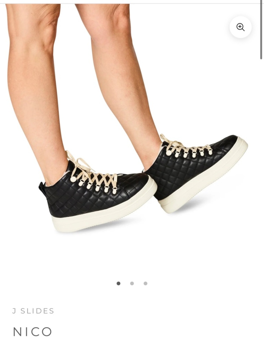 J/SLIDES Quilted High-Top Sneakers in Black and Cream